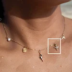 Colar com pingente de estrela do mar oceânica boêmia em aço inoxidável, joia feminina, presente elegante e sofisticado. — foto 3