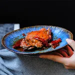 Creative Western Steak Plate Ceramic Pasta Plate Fruit Salad Plate Japanese Embossed Household Vegetable Plate — photo 5