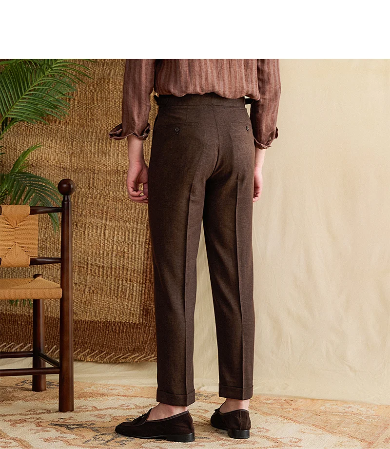 Title 4, Heren Lyocell katoenen dunne broek met hoge tai...