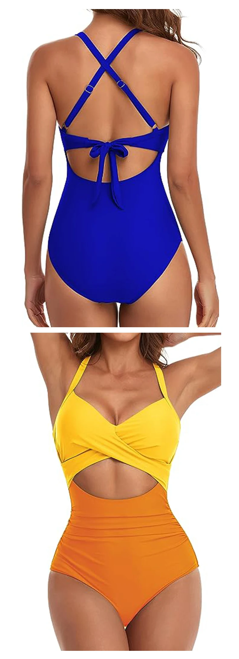 Title 6, Costume da bagno intero incrociato casual alla ...