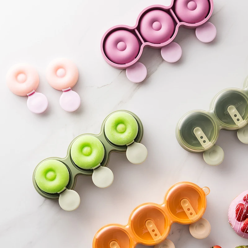 Food Grade Silicone Donut Ice Cream Mold Make fun and healthy frozen treats in donut shapes for kids and adults easily a — photo 1