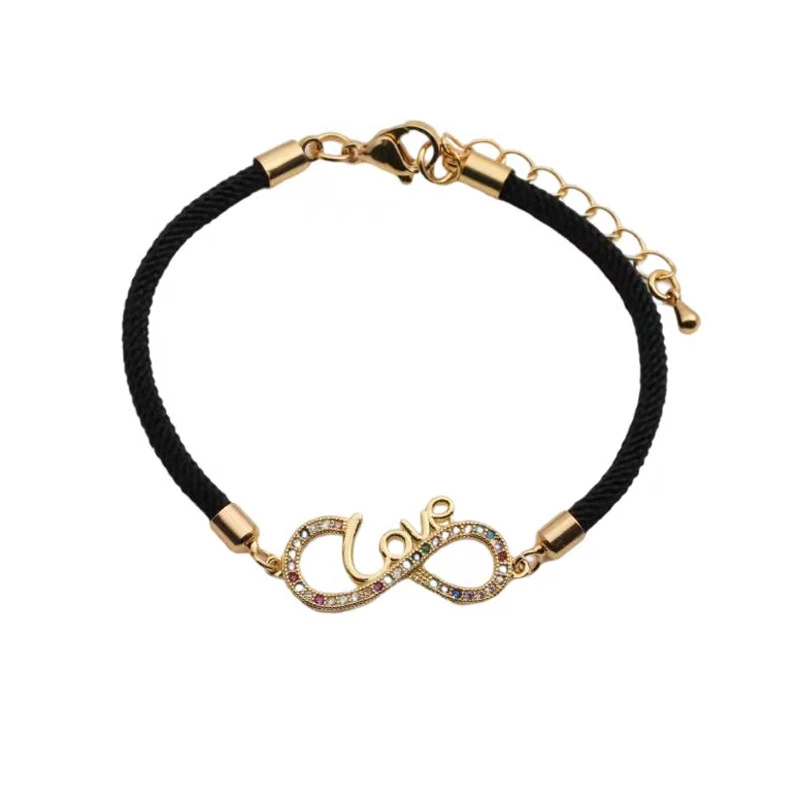 Pulseira de cobre com zircônia para casais, adorno fashion. Uma joia elegante e com design que simboliza amor e união, ideal para presentes. — foto 3