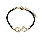 Pulseira de cobre com zircônia para casais, adorno fashion. Uma joia elegante e com design que simboliza amor e união, ideal para presentes. — foto 3