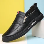 Summer Men's Shoes Fashion Casual Leather Leather Shoes Men's Set Foot Elevated Shoes Breathable Single Shoes — photo 1