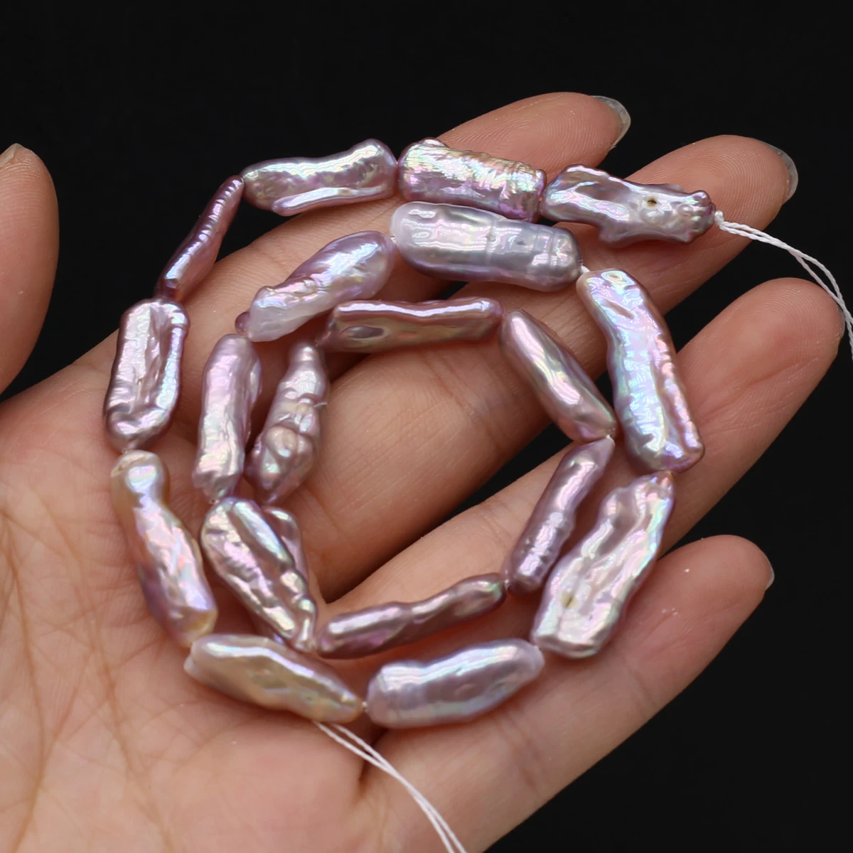 Contas de pérolas roxas Bright Water para artesanato, perfeitas para colares, pulseiras e criações exclusivas. — foto 4