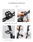 Farol traseiro com pisca controle remoto Carregamento USB À prova d'água Sinalização segura para bicicleta Fácil instalação e uso Ande com tranquilidade. — foto 9