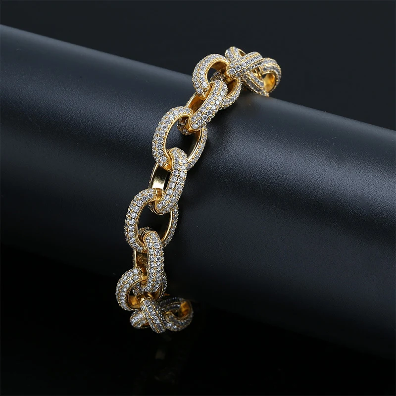 Title 2, Pulseira masculina com botão grande oval e torç...