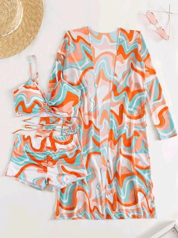 Title 10, Costume da bagno estivo da spiaggia, 3 pezzi, c...