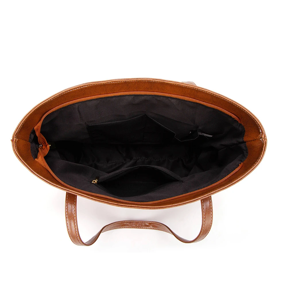 Bolsa Casual Feminina Retro Portátil de Grande Capacidade, ideal para o dia a dia, espaçosa e charmosa. — foto 3