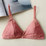 Lace Sexy Bra French Triangle Cup Opaque Single-breasted. Experience comfort and allure with this delicate, yet supporti — photo 4