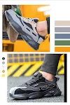 Chaussures de sécurité respirantes pour hommes, anti-écrasement, anti-perforation, antidérapantes, protection optimale au travail. — photo 6