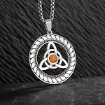 Colar Pingente Nó de Bruxa Aço Inox Masculino Feminino Prata, Joia de proteção e estilo místico, ideal para presentes. — foto 3