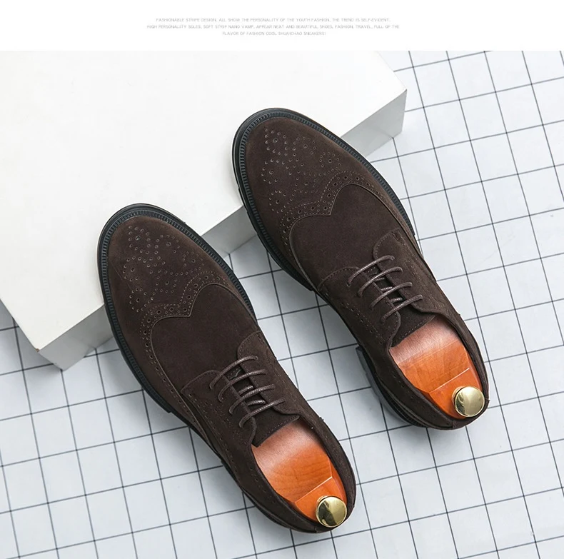 Title 5, Skórzane buty męskie w stylu brytyjskim, formal...
