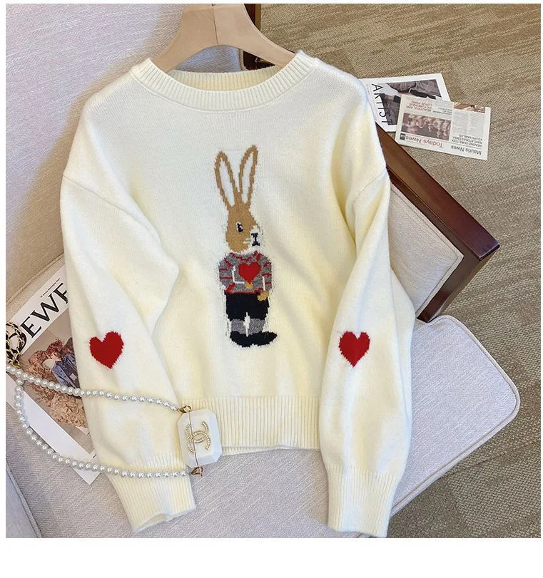 Title 6, Cute Youth-looking Pullover Cartoon Rabbit Jacq...