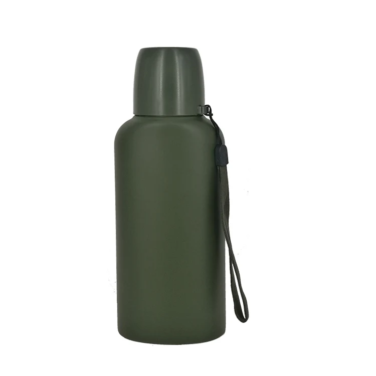 Title 1, Flat Vacuum Flask Pure 304 Stainless Steel Outd...