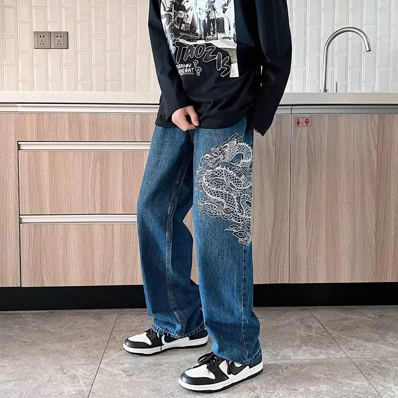 Title 3, Jeans holgados bordados para hombre Comodidad y...