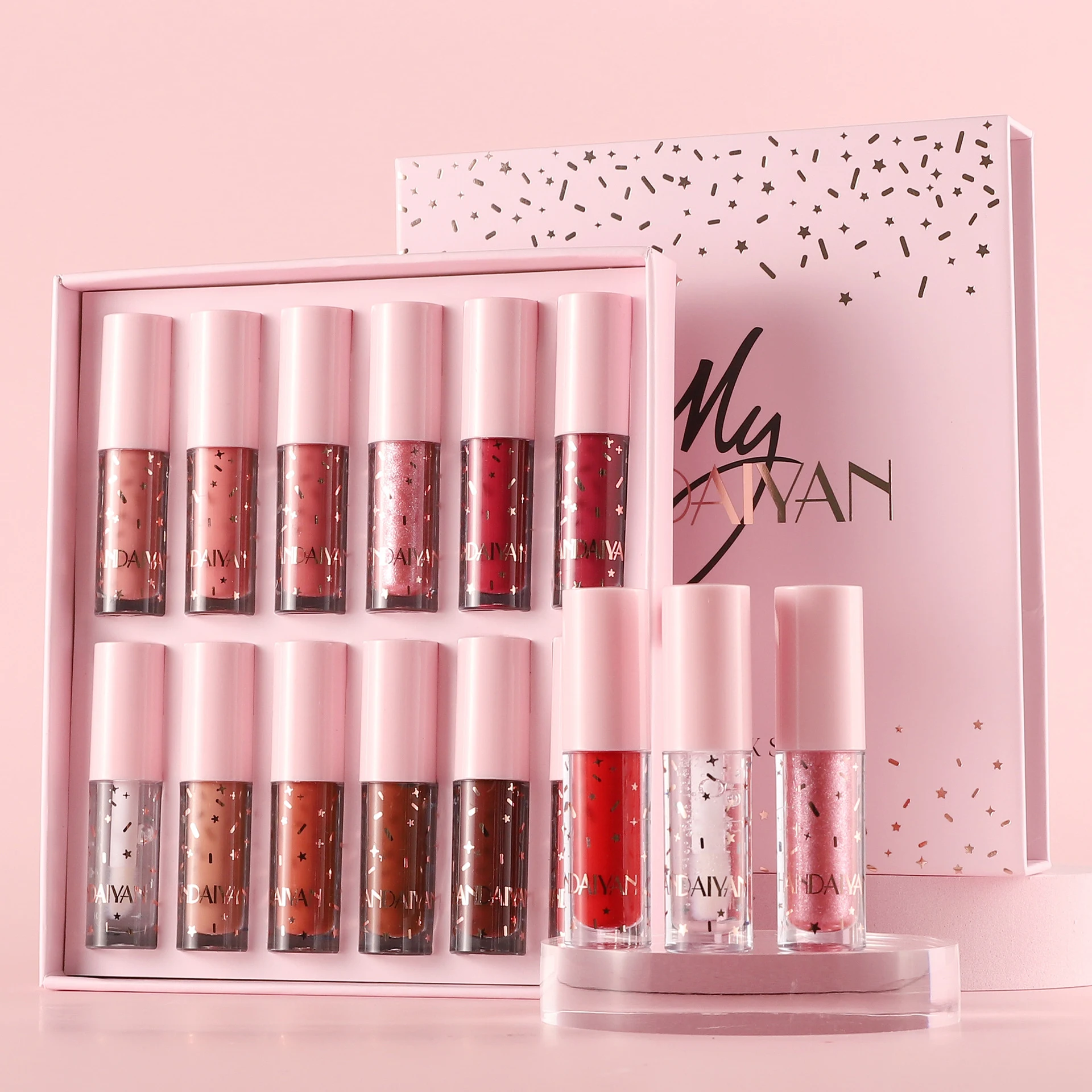 Coffret de 12 gloss à lèvres waterproof, sans transfert, ne s'estompe pas, pour des lèvres impeccables et une tenue longue durée. — photo 2