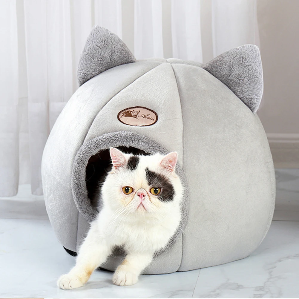 Title 5, M-XL Cat Bed Warm Pet Basket Cozy Kitten Lounge...