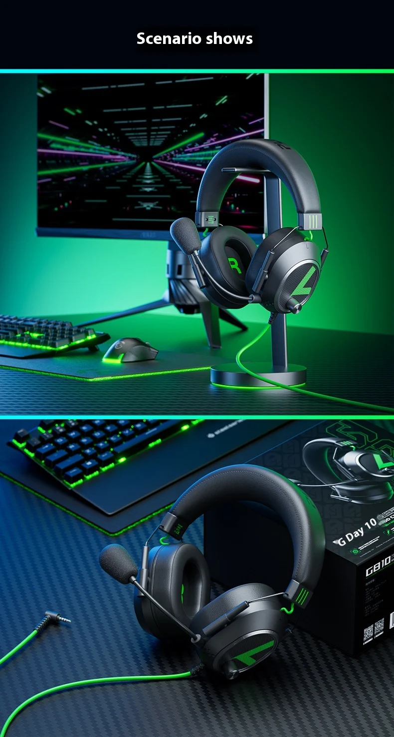 Title 8, G810 Auditory Discrimination Wired Gaming Heads...