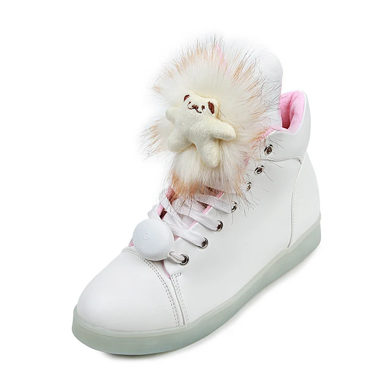 Color-changing mid-top luminous small size girls shoes. Fun, bright, and comfortable footwear that shines with every ste — photo 2