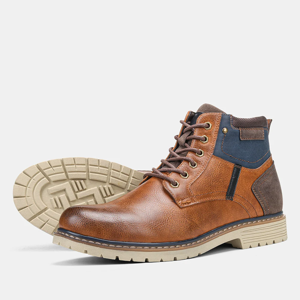 Title 2, Botas Martin masculinas quentes, polidas e de v...