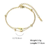 Pulseira com pingente de 26 letras em aço titânio cortado, corrente dupla, design elegante e resistente. Um acessório perfeito e presente ideal. — foto 27