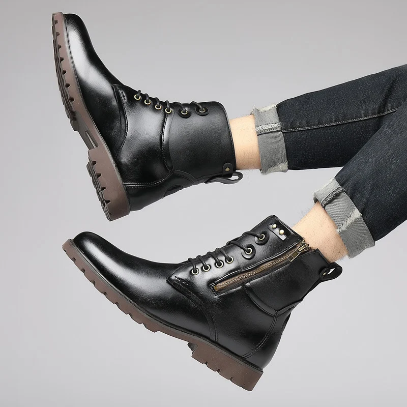 Title 2, Mens Fashion Casual Side Zip High Boots. Styli...