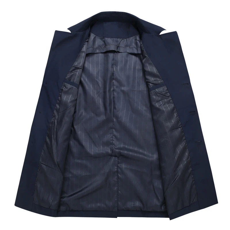 Title 2, Trench coat lungo monopetto con revers, un clas...