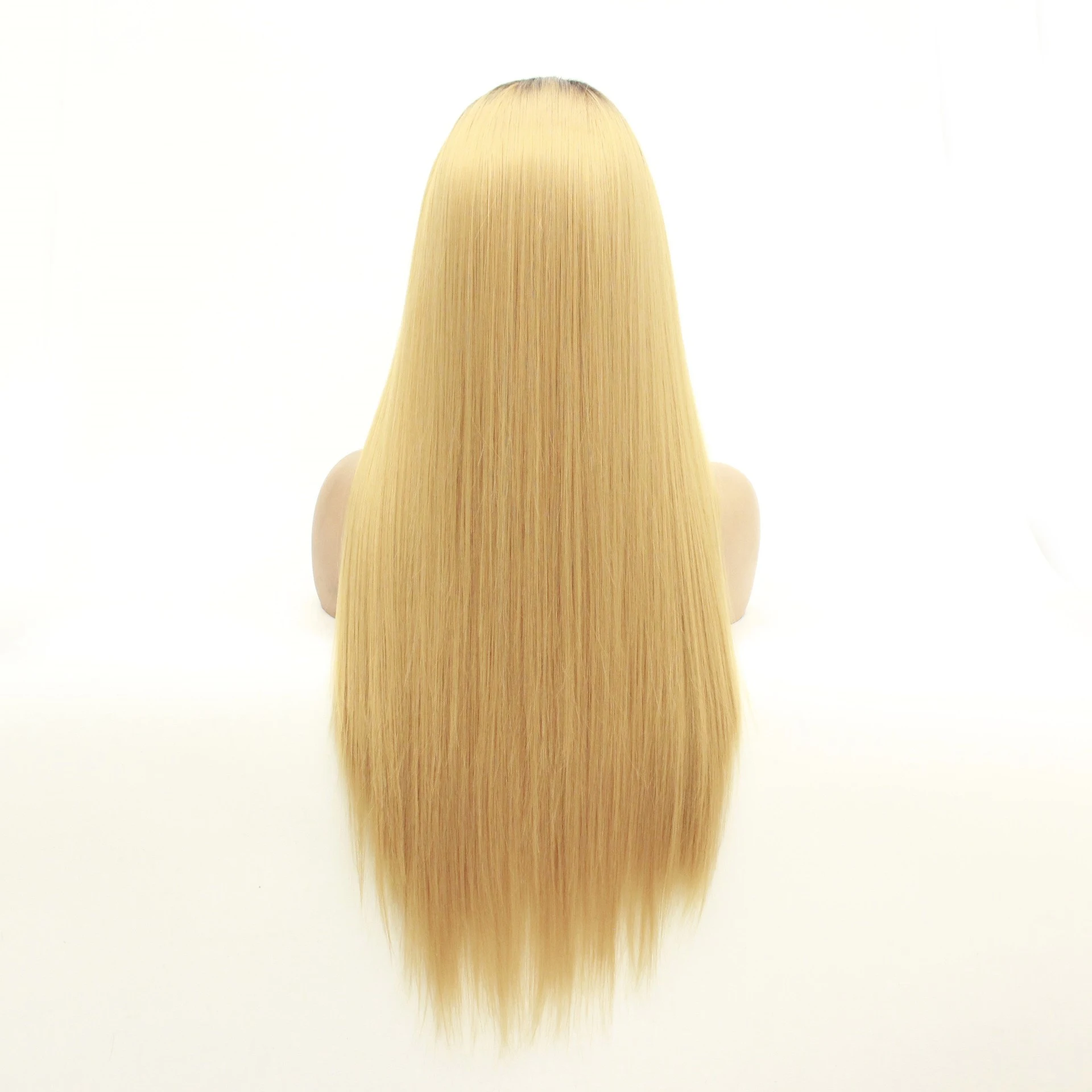 Peruca frontal de renda sintética para cabelo longo e liso, com aparência natural, fácil de usar, perfeita para uma mudança de visual instantânea e elegante. — foto 4