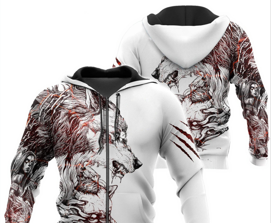 Felpa con cappuccio e zip 3D leone tinta unita, comoda e versatile per uomo e donna, perfetta per un look casual e informale. — foto 5