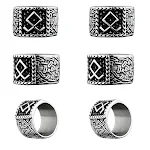 Anel de Runas Criativo Masculino, Moda Exclusiva. Design autêntico para homens que buscam estilo e sofisticação. Um acessório marcante. — foto 8
