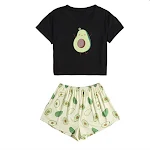 Pijama fofo feminino com estampa, conjunto de shorts e mangas curtas, perfeito para noites de verão, confortável e charmoso. — foto 14