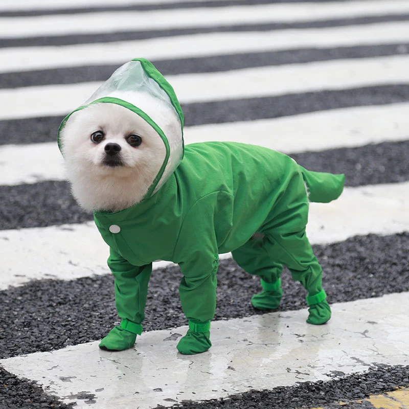 Pet Four-legged All-in-one Waterproof Raincoat Comes With Rain Shoes. Keeps your dog dry, comfortable, and protected fro — photo 3