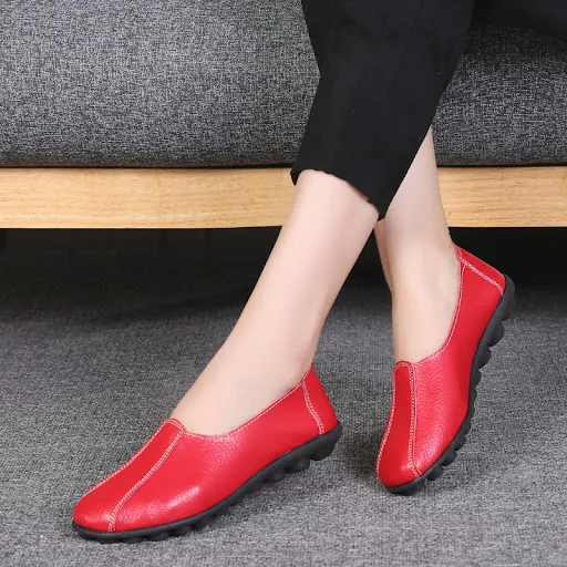 Title 4, New Style Cowhide Pea Shoes Womens Large Size ...