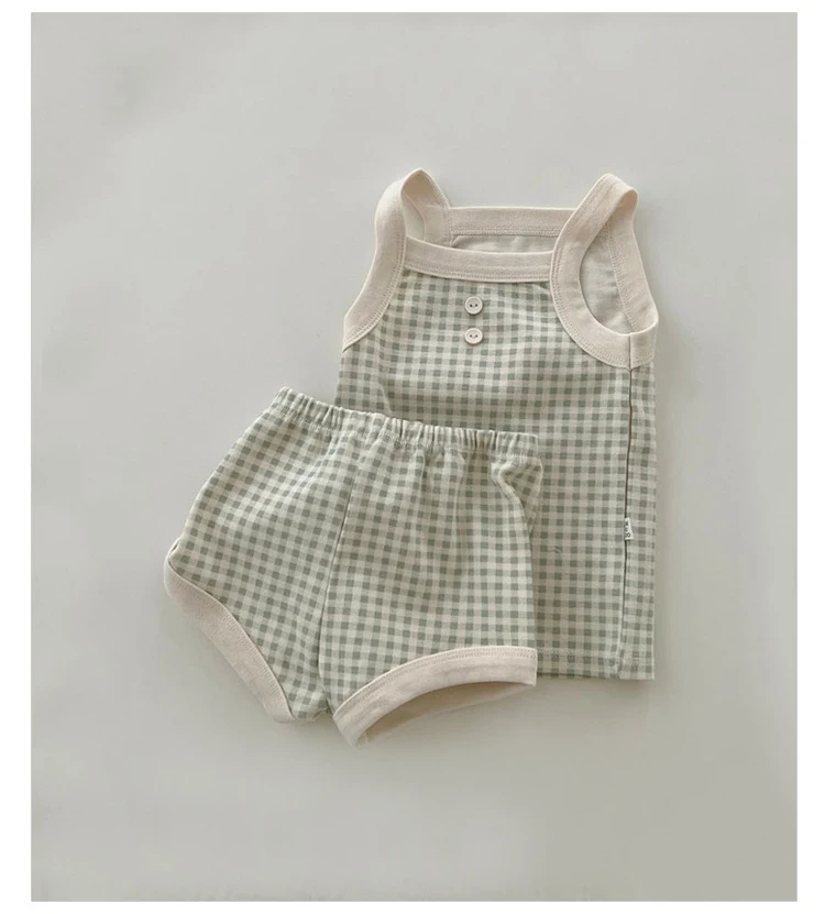 Conjunto Baby Cotton Sling Confortável Homewear Cool Vest Top para Bebê Fresquinho e Leve Ideal para o Verão e Uso Diário — foto 8