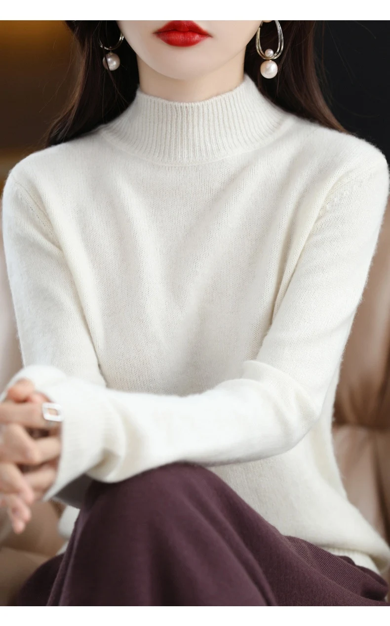 Title 8, Herfst- en wintersweater Halfhoge kraag Lange m...