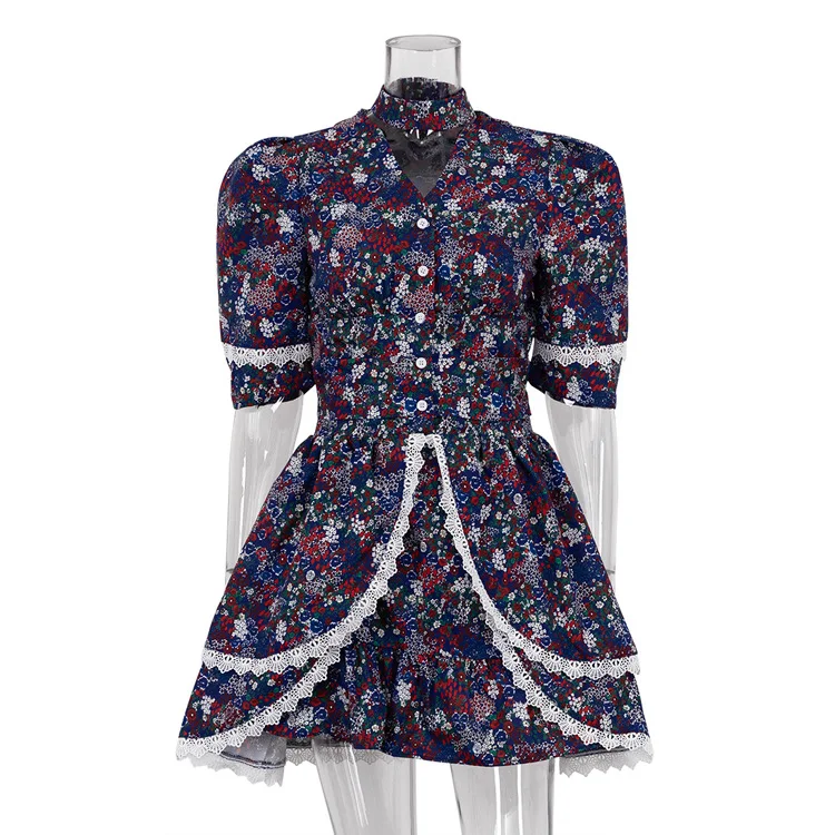 Dames halterjurk met korte mouwen en print Stijlvolle en comfortabele zomerjurk. Ideaal voor casual gelegenheden en feestjes. Een must-have voor elke garderobe. — foto 8