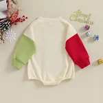 Roupa de Natal para bebê Macacão soltinho para engatinhar Envolve a bunda do bebê Roupa confortável e livre para as festas e brincadeiras — foto 13