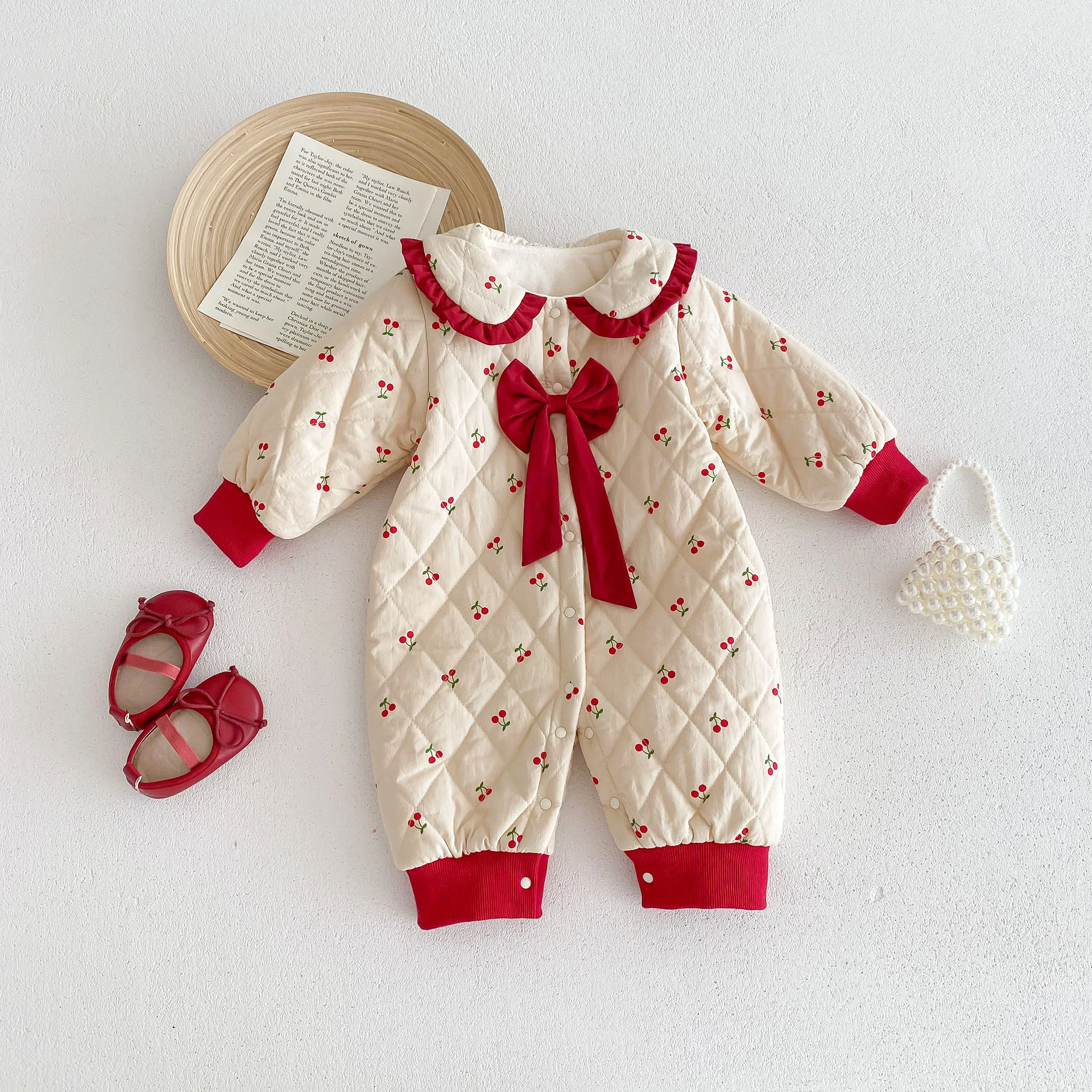 Roupas para bebês no inverno acolchoado com macacão forrado — foto 5