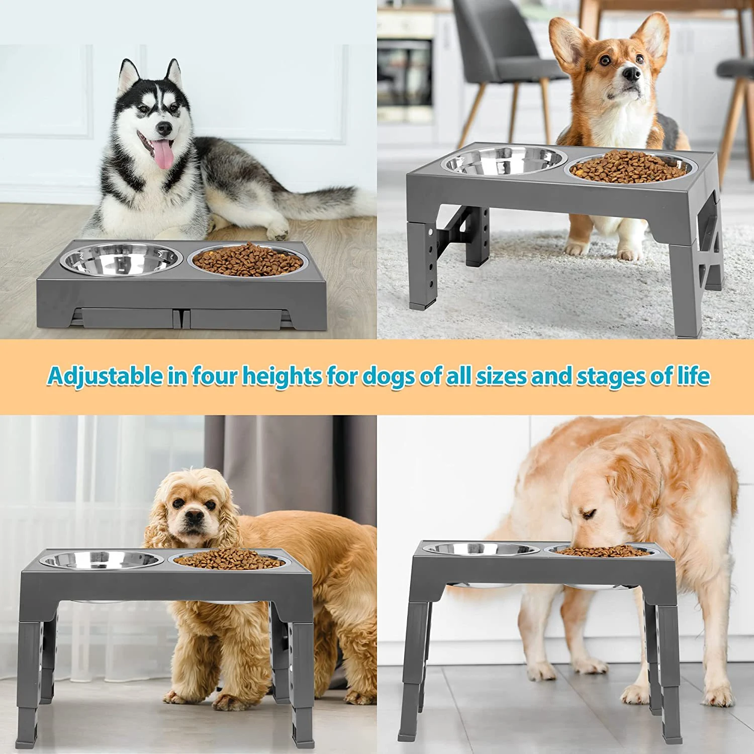 Slow Feed Pet Feeder and Elevated Dog Bowl Rack for Neck Protection. Slows Eating, Aids Digestion, and Improves Pet's Ov — photo 10