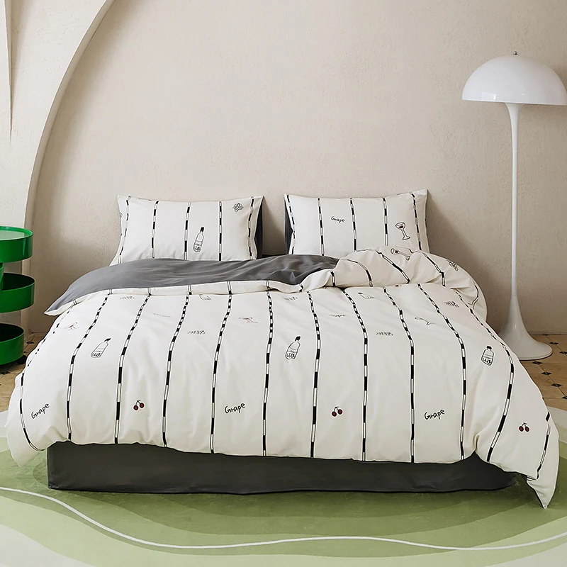Novo Jogo de Cama 2024 Quatro Peças Estampado 100% Algodão para noites aconchegantes e um quarto renovado, ideal para seu conforto. — foto 7