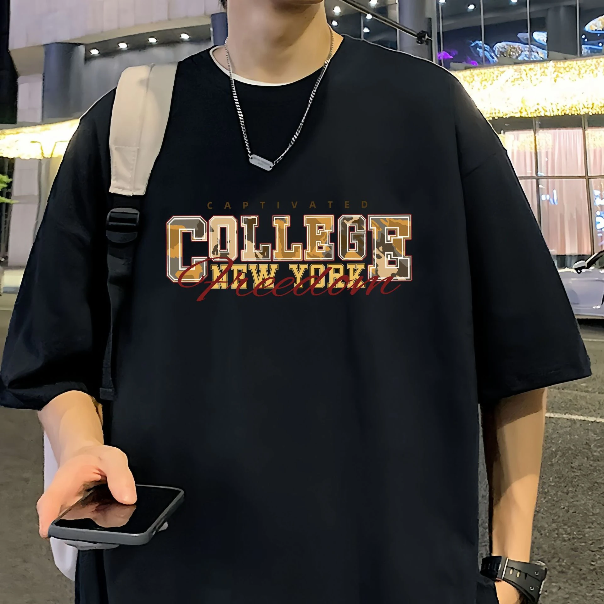Men's Short-Sleeved T-shirt Cotton Printed Top Comfortable Breathable Everyday Wear Summer Casual Stylish Tee Shirt — photo 3