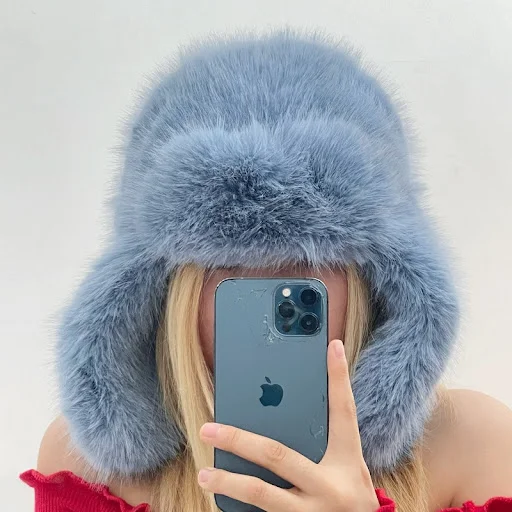 Title 11, Blauwe nertsen fluwelen Ushanka damesmuts Noord...