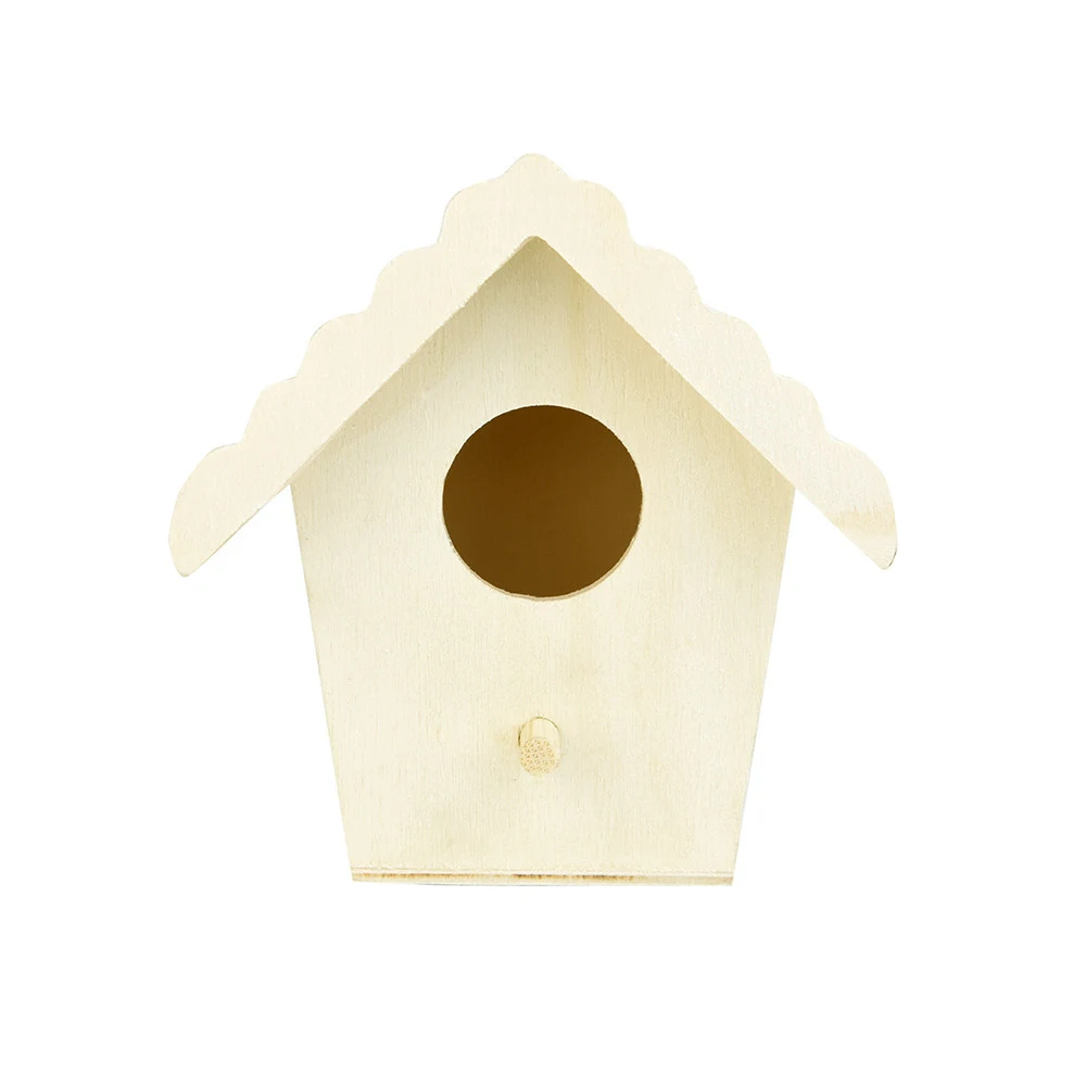 Title 1, Creative Wooden Bird House With Hanging Rope Ho...