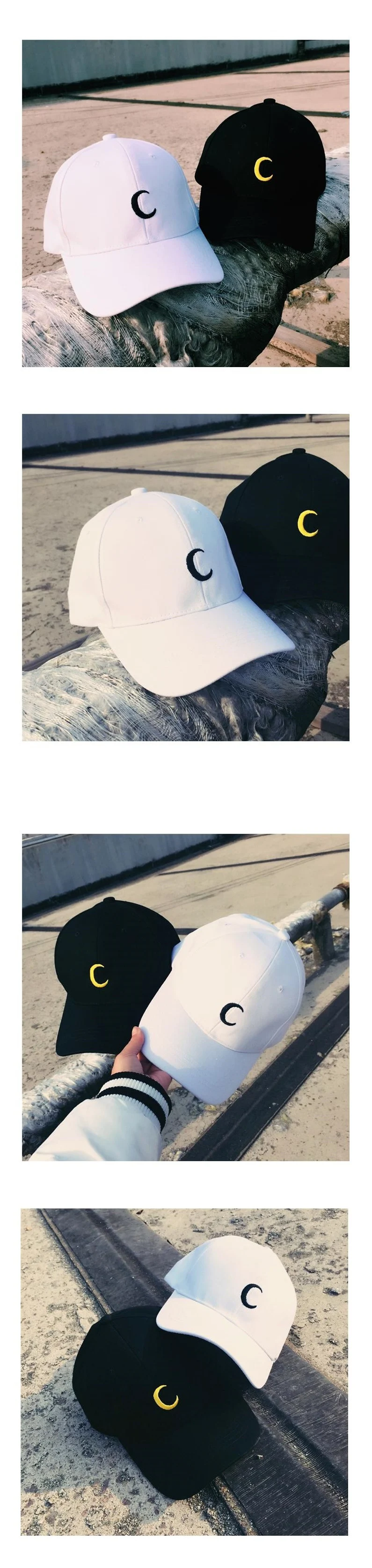 Title 1, Maan borduurwerk sport baseball cap dames