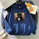 Kreativer, vielseitiger bedruckter Katzen-Hoodie für Damen — foto 3