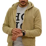 Men's solid color zipper hooded jacket, offering comfort and style for everyday wear. A versatile outerwear piece perfec — photo 4