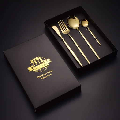 Title 7, Four-piece Stainless Steel Western Knife Fork a...