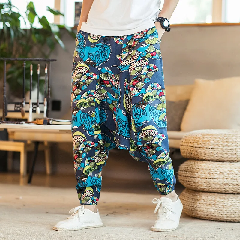 Title 2, Heren casual broek in Chinese stijl met print L...