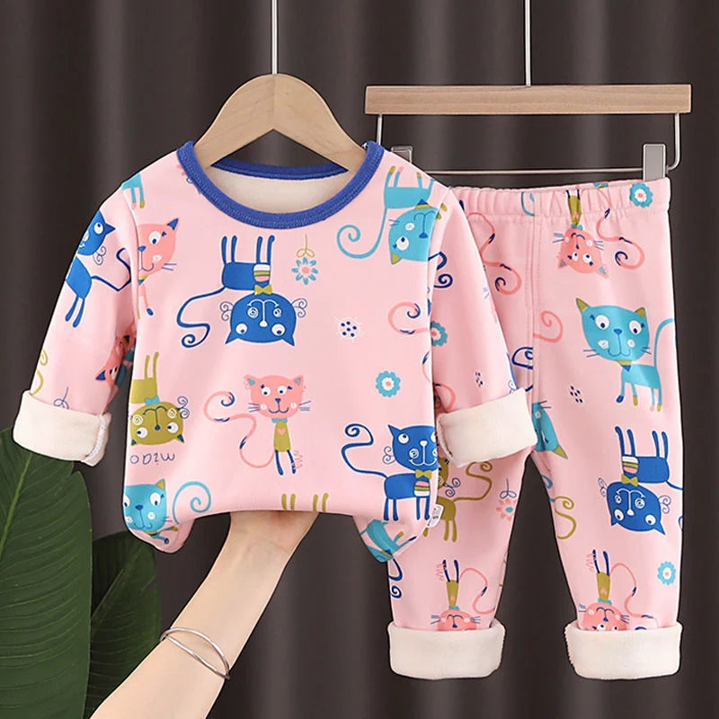 Conjunto de Roupa Térmica Infantil Manga Longa Unissex Fofo e Quente Ideal para Bebês e Crianças Conforto e Proteção no Inverno — foto 7